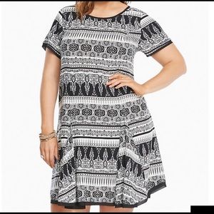 Torrid Multi Print Challis Tee Dress NWOT